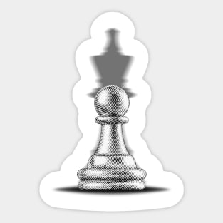 Pawn with a king shadow Sticker